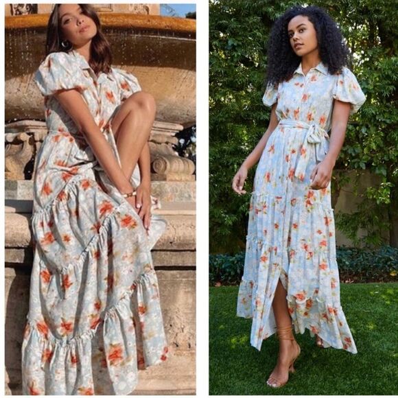 MISA Eveleigh Floral Button Front Maxi Dress XS - Picture 1 of 14